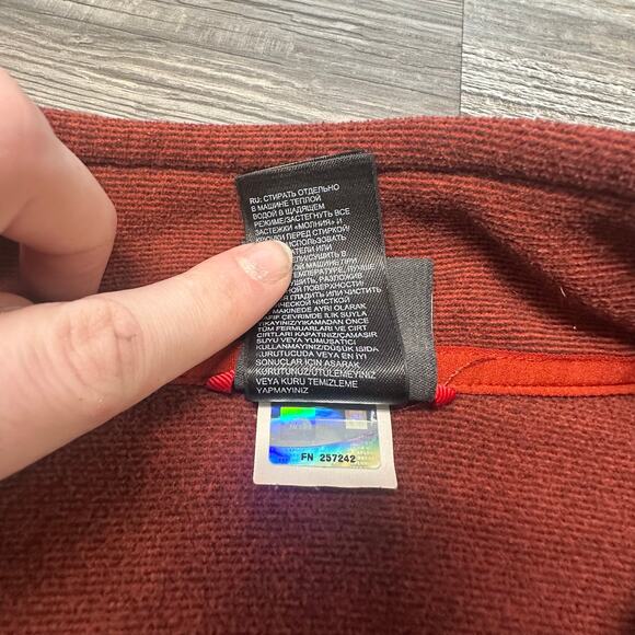 The North Face Polartec Sweatshirt Fleece Red Mens L Knit Collared Sweater TNF - Picture 9 of 10